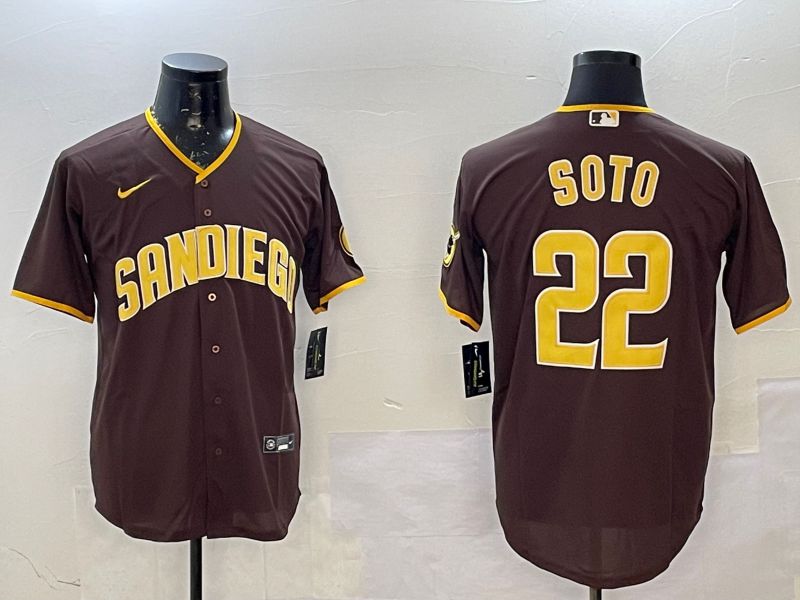 Men San Diego Padres #22 Soto Brown Game 2025 Nike MLB Jersey style 1->san diego padres->MLB Jersey
